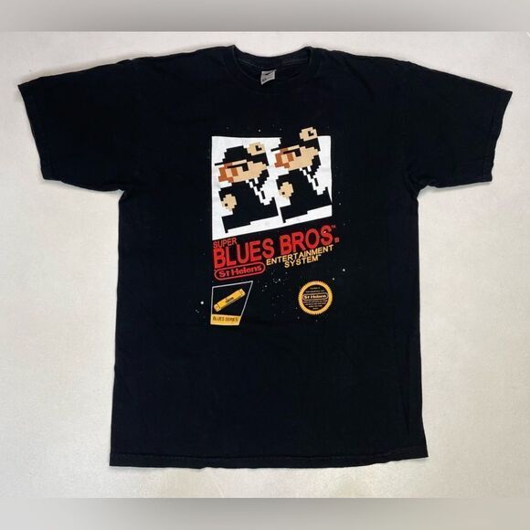 Blue Brothers St Helens Graphic T-shirt Men Medium Black Short Sleeve Music - Picture 1 of 5